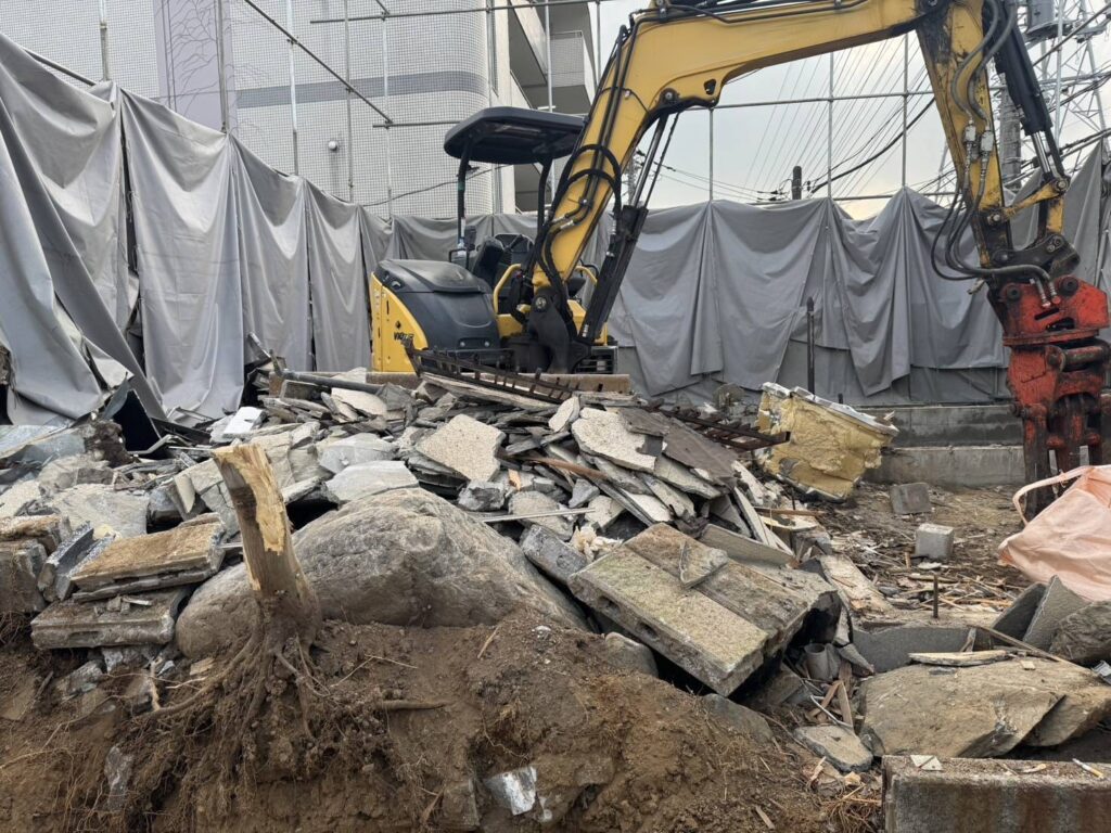 エスブロック　重機解体